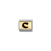 Nomination Composable Classic SCHWARZE BUCHSTABEN Edelstahl und 18K-Gold (03_C)